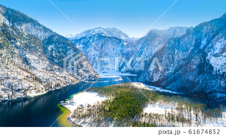 Church St. Bartholomew on Konigssee lake in winter. Berchtesgaden National Park, Bavaria, Germany Church St. Bartholomew on Konigssee lake in winter. Berchtesgaden National Park, Bavaria, Germany 61674852
