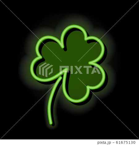vector illustration of neon shamrock on black background vector illustration of neon shamrock on black background 61675130