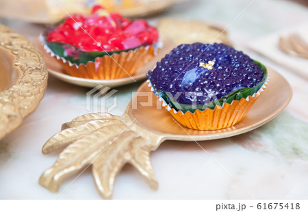 Tako (Traditional Thai Pudding with Coconut Topping) Tako (Traditional Thai Pudding with Coconut Topping) 61675418