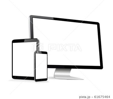 Computer monitor, tablet, smartphone mockup 61675464
