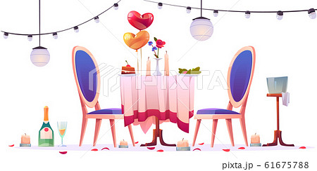 Restaurant table after romantic dating isolated Restaurant table after romantic dating isolated 61675788