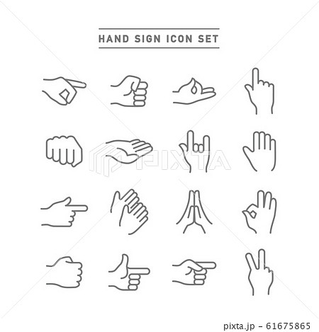 HAND SIGN ICON SET 61675865