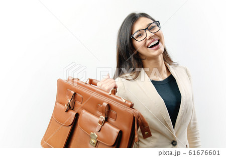 Toothy lady holding handbag Toothy lady holding handbag 61676601