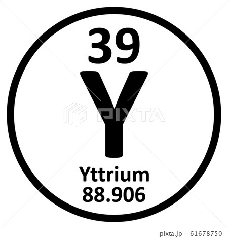 Periodic table element yttrium icon. 61678750