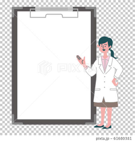 White Coat, Female, Female Doctor, Medical Record, Clipboard 61680381