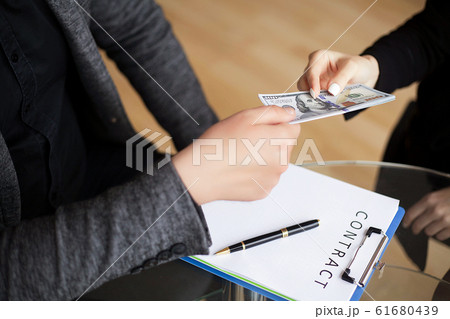 Business. Business Man Who Gets Bribe. Man Does not Want Take Br 61680439