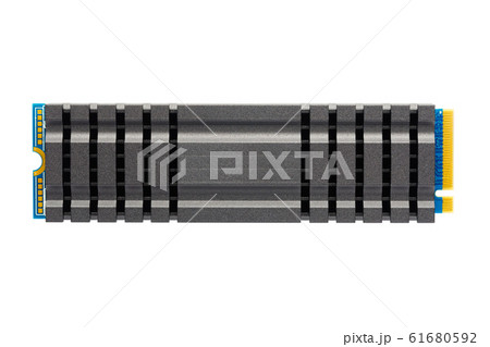 ssd nvme m2 drive with heat sink, isolated on ssd nvme m2 drive with heat sink, isolated on 61680592