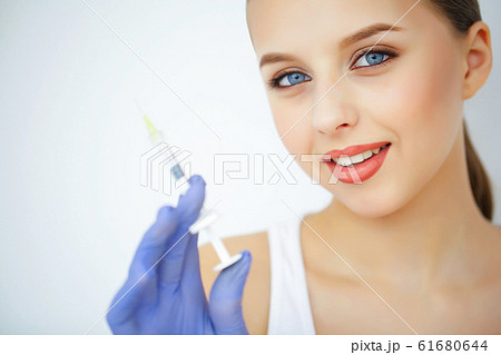 Beauty and Care. Beauty Salon. A Woman With Pure Skin. Skin Care 61680644