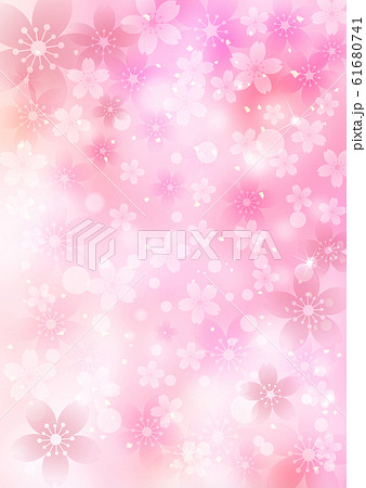 桜 淡いピンク背景 縦型のイラスト素材
