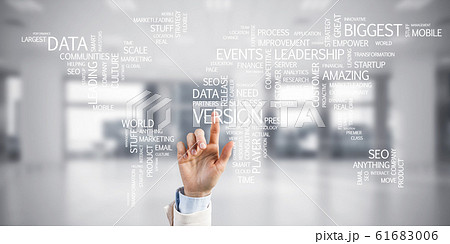 World map in office interior as symbol for international busines 61683006