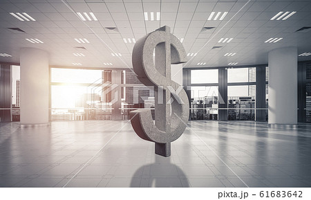 Money making and wealth concept presented by stone dollar symbol Money making and wealth concept presented by stone dollar symbol 61683642