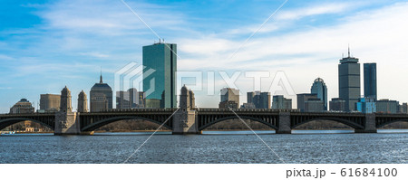 panorama for banner of Train running over the Longfellow Bridge the charles river at the evening time, USA downtown skyline, Architecture and building with transportation concept panorama for banner of Train running over the Longfellow Bridge the charles river at the evening time, USA downtown skyline, Architecture and building with transportation concept 61684100