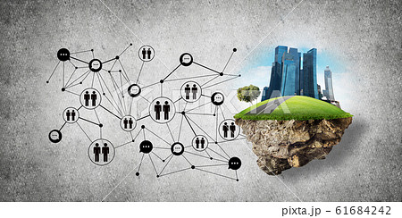 Concept of social communication in the city. Concept of social communication in the city. 61684242