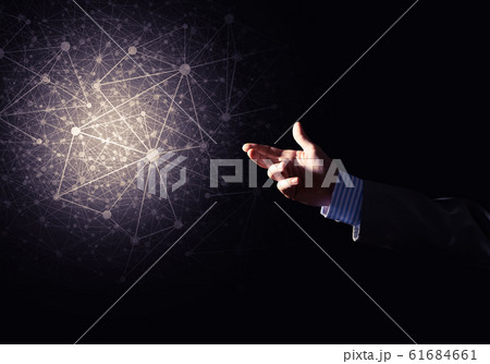 Concept digital connection on dark background 61684661