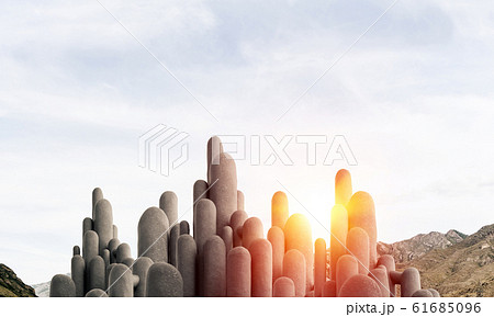 Multiple stone columns with breathtaking landscape Multiple stone columns with breathtaking landscape 61685096