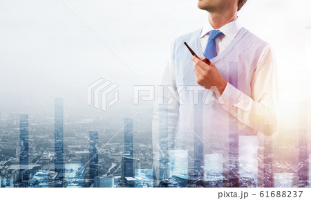 Conceptual image of successful businessman. Conceptual image of successful businessman. 61688237