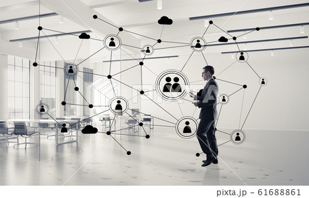 Networking and social communication concept as effective point f Networking and social communication concept as effective point f 61688861
