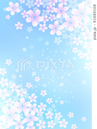 桜と空の背景 縦型のイラスト素材 桜と空の背景 縦型のイラスト素材