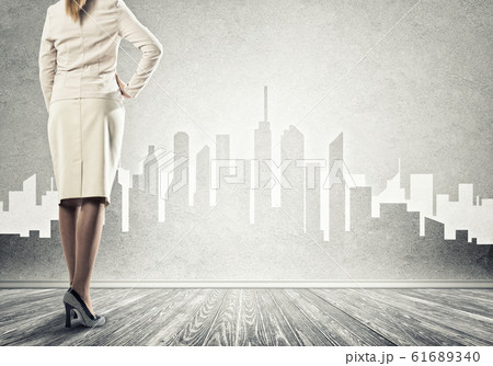 Architectural design on wall 61689340