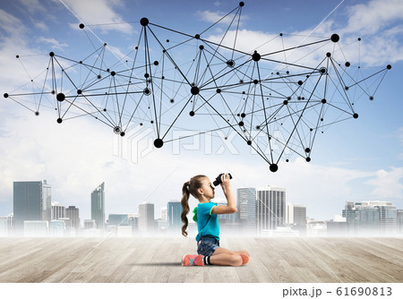 Concept of social wireless connection and internet use for communication by children Concept of social wireless connection and internet use for communication by children 61690813