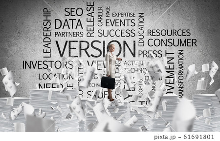 Successful confident business woman in suit. 61691801