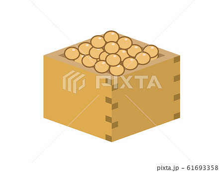 イラスト 豆 節分 節分豆 豆まき まめまき 鬼は外 福は内 幸せ 幸福 縁起 ベクター有 のイラスト素材