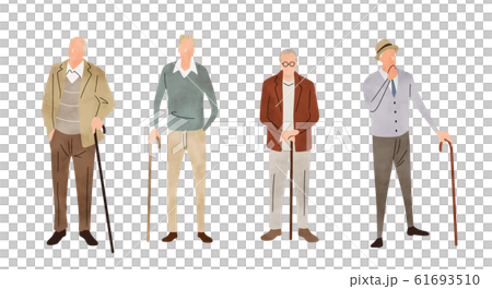 イラスト素材 シニア男性 セット ライフスタイルのイラスト素材