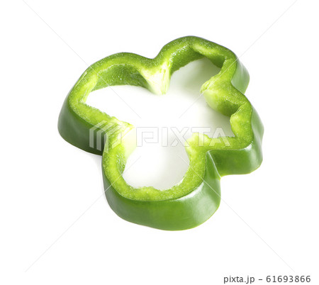 green bell pepper slice an isolated on white green bell pepper slice an isolated on white 61693866