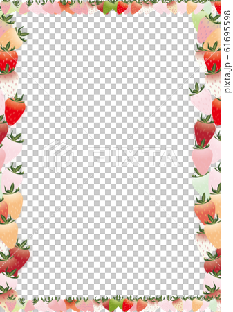 カラフルな苺の縦スタイルフレーム背景素材のイラスト素材