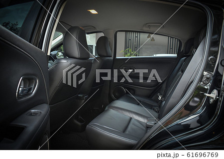black leather of back seat interior inside modern vehicle car automobile black leather of back seat interior inside modern vehicle car automobile 61696769