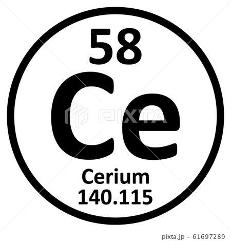 Periodic table element cerium icon. 61697280