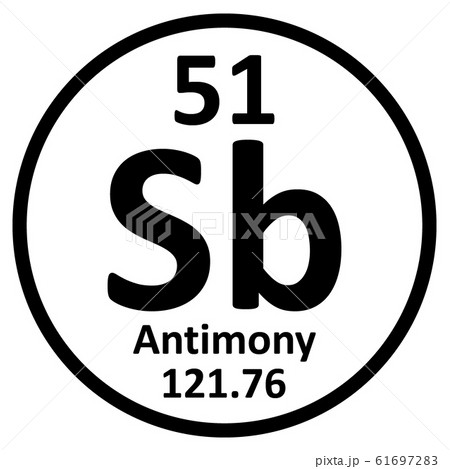 Periodic table element antimony icon. 61697283