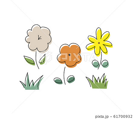 お花のイラスト 素材 草 可愛いのイラスト素材 61700932 Pixta