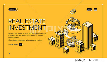 Real estate investment isometric landing page 61701006