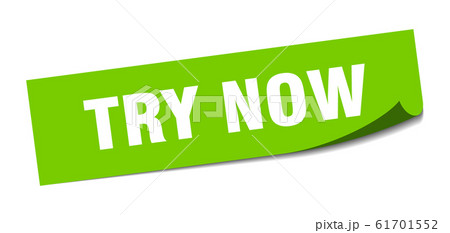 try now sticker. try now square sign. try now. 61701552