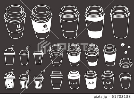 コーヒーの紙カップの手描き風イラストのイラスト素材