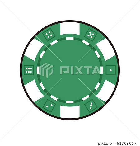 グリーンチップのイラスト チップはルーレットやポーカーなど カジノゲームで賭けるときに使うコイン のイラスト素材 61703057 Pixta