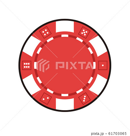 レッドチップのイラスト チップはルーレットやポーカーなど カジノゲームで賭けるときに使用するコイン のイラスト素材