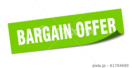 bargain offer sticker. bargain offer square sign. 61704690
