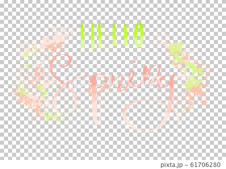 Hello Spring spring cursive alphabet spring... - Stock Illustration ...