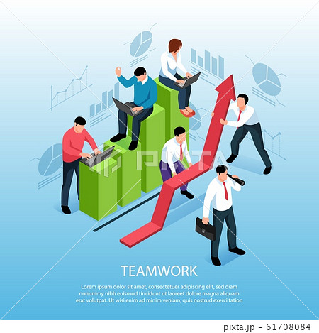 Teamwork Isometric Composition Poster  61708084