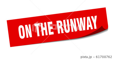 on the runway sticker. on the runway square sign. on the runway sticker. on the runway square sign. 61708762