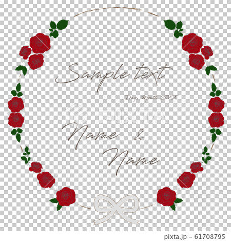 Rose frame circle red - Stock Illustration [61708795] - PIXTA