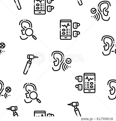 Hearing Human Sense Seamless Pattern Vector 61709016