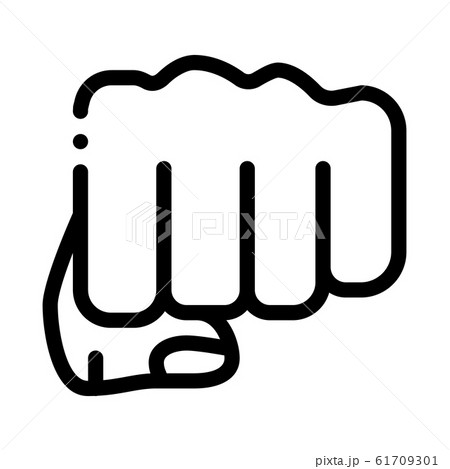 Boxer Fist Punch Icon Vector Outline Illustration 61709301