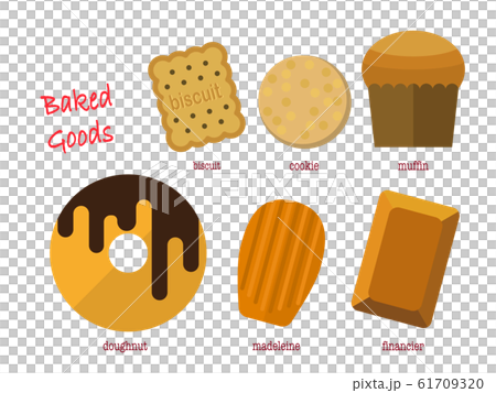 いろんな焼き菓子のイラストセット 61709320