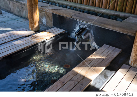 玉造温泉 姫神広場の足湯の写真素材
