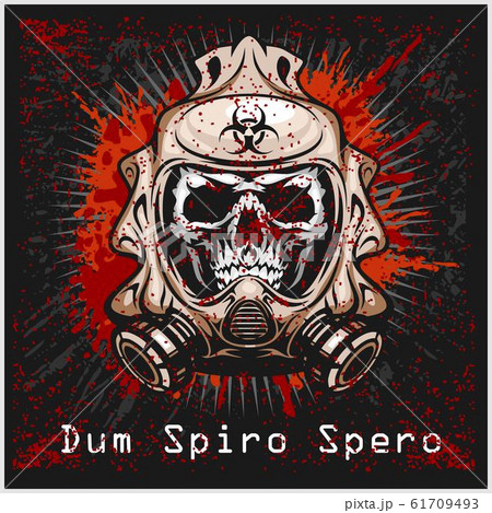 post-apocalypse sign with skull, grunge vintage... - Stock Illustration  [61709493] - PIXTA