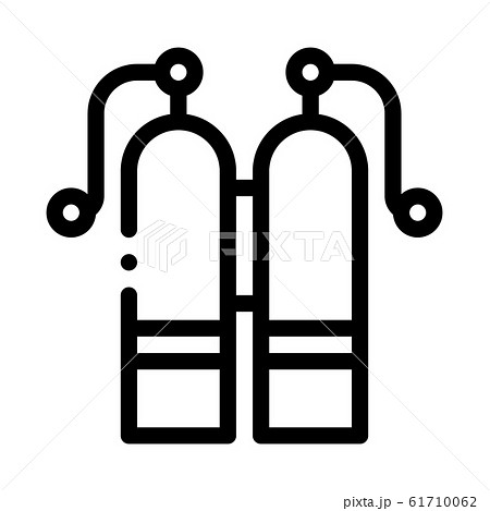 Oxygen Cylinder Icon Vector Outline Illustration 61710062