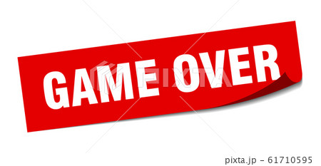game over sticker. game over square sign. game 61710595